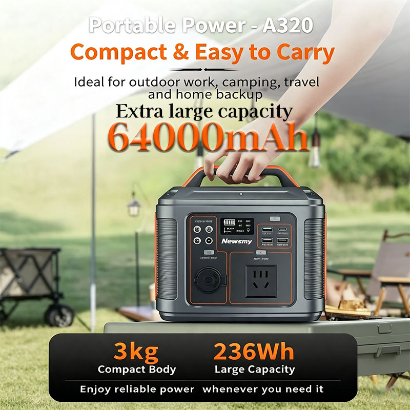 Solar Emergency Charger - 300W Tragbare Powerstation 64Ah 236Wh Outdoor